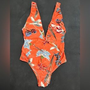 NWT SALINAS One Piece Floral Print Bathing Suit Size M $158